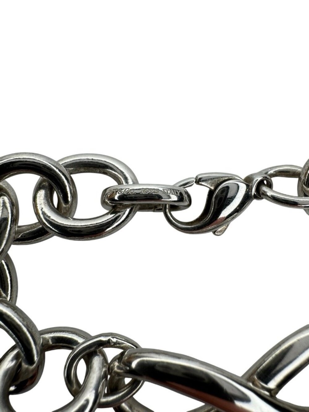 Tiffany & Co. Sterling Silver Infinity Chunky Chain Link Bracelet 925 Italy 7” - Picture 4 of 6